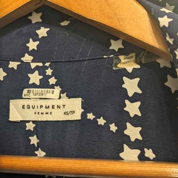 equipment STAR SILK LUCIDA DRESS POCKETS SZ XS $298 BLUE - Picture 3 of 5